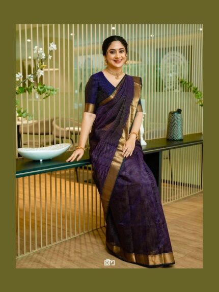 Checks Maheshwari saree